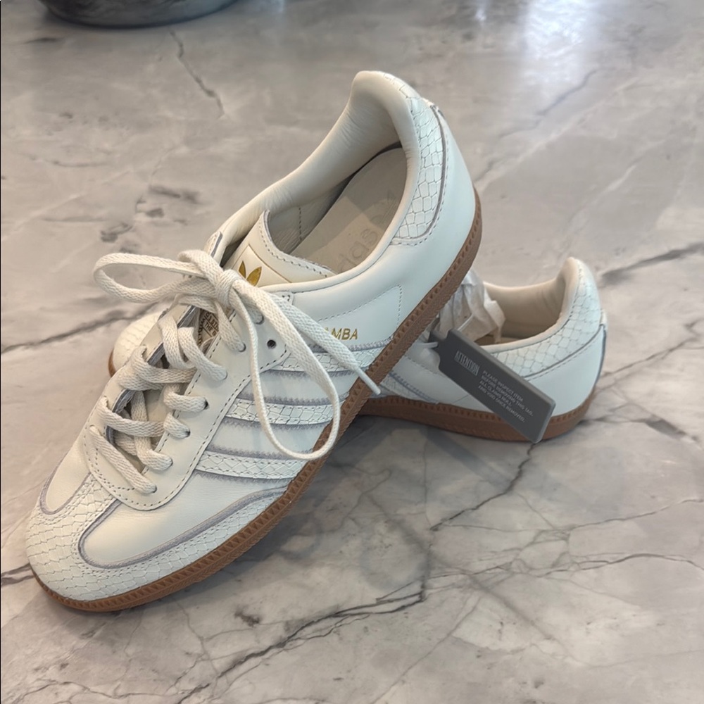 Adidas Samba White and Brown Women's Sneakers